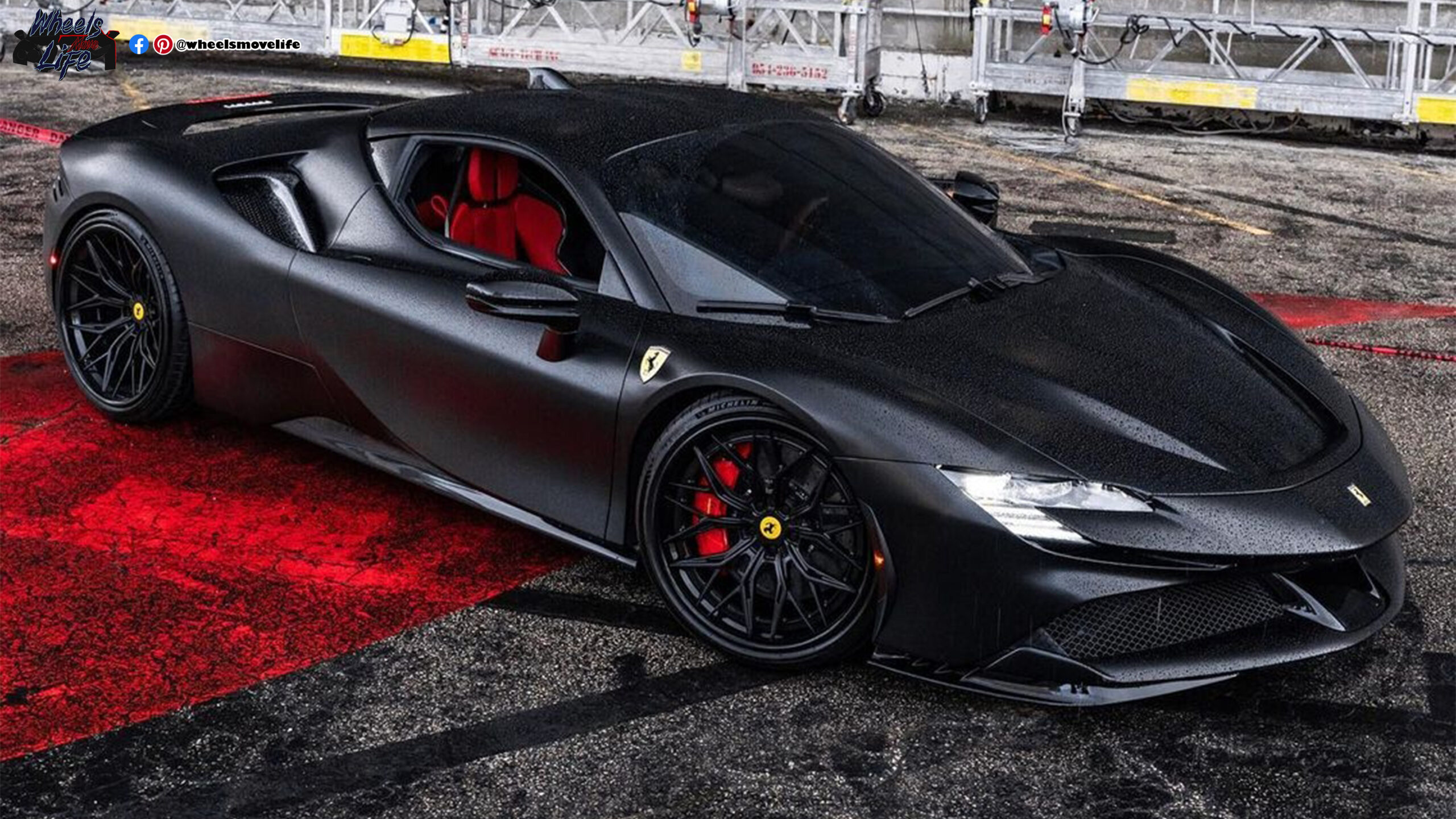 The Ferrari SF90 – A Stunning Combination of Matte Black and Red